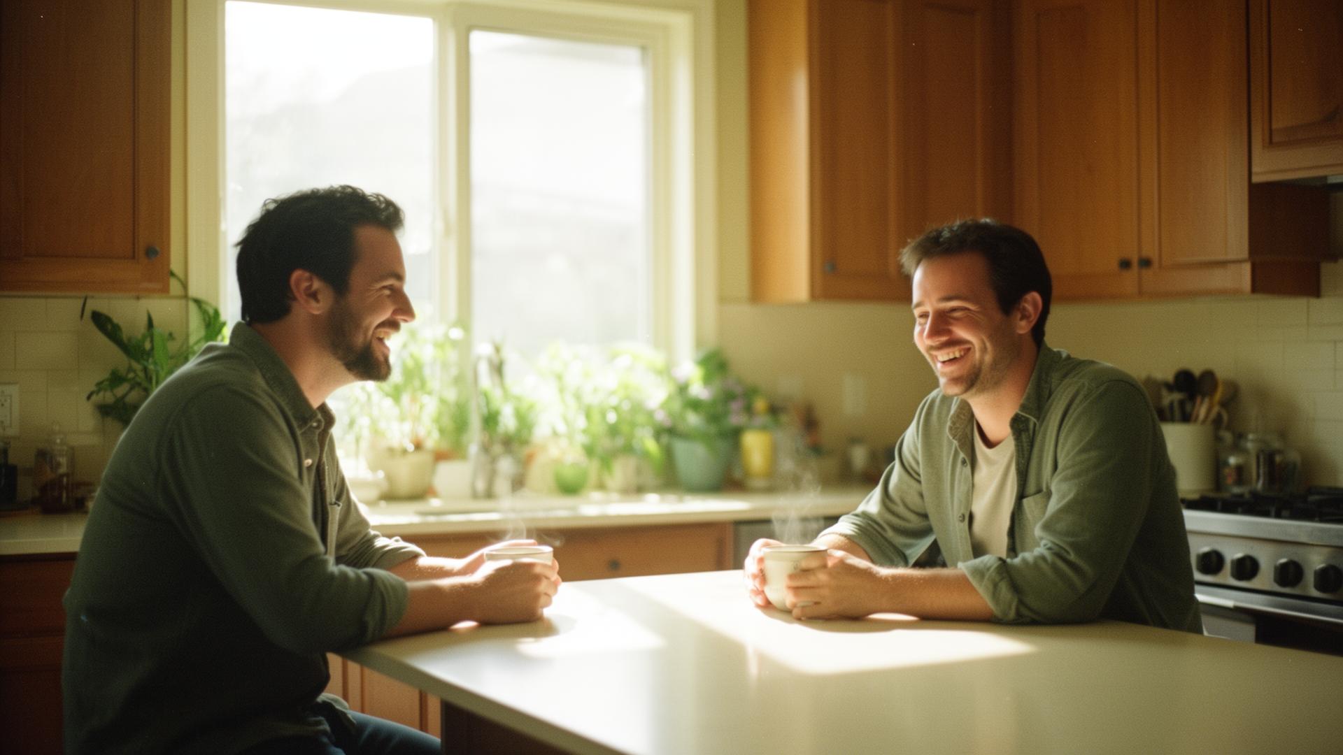 LGBTQ+ couple reviewing financial plans together at home
