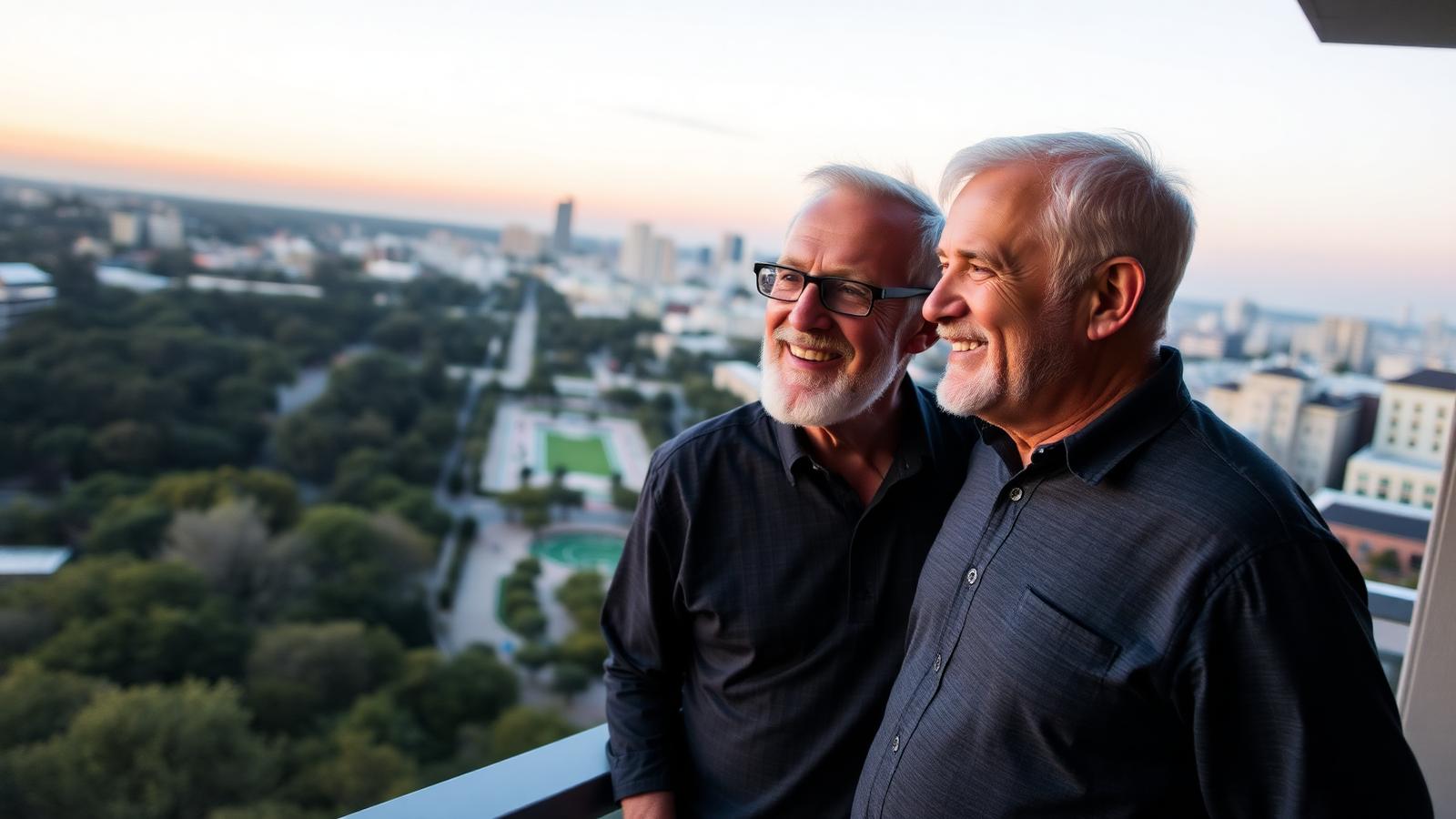 LGBTQ+ couple in Bankers Hill, San Diego reviewing their financial plan