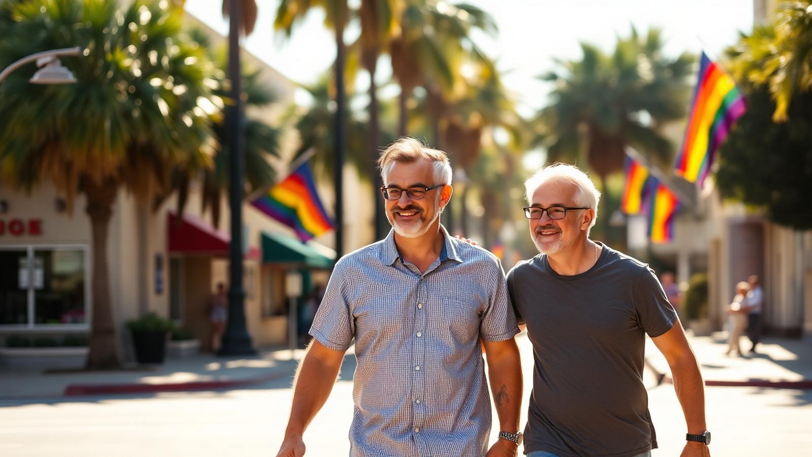 LGBTQ+ couple in Hillcrest, San Diego reviewing their financial plan