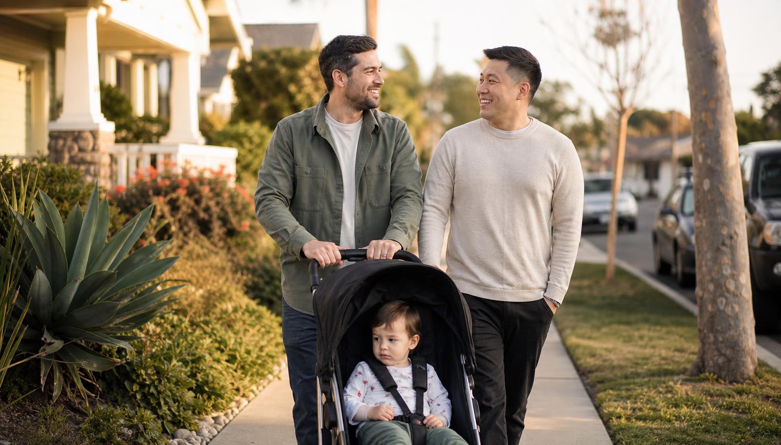 LGBTQ+ couple in South Park, San Diego reviewing their financial plan